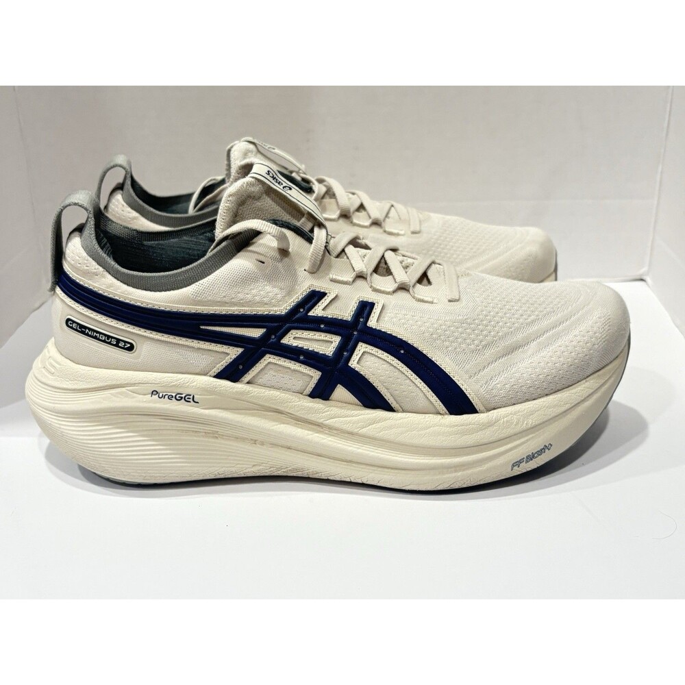 Asics Gel Nimbus 27 Running Shoes Sneaker Women's Size 9 White Blue 1012B812